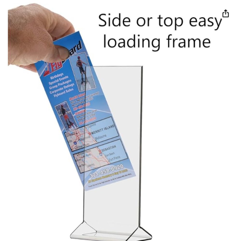 ACRYLIC SIGN HOLDER 4x9 TABLE MENU CARD DISPLAY
